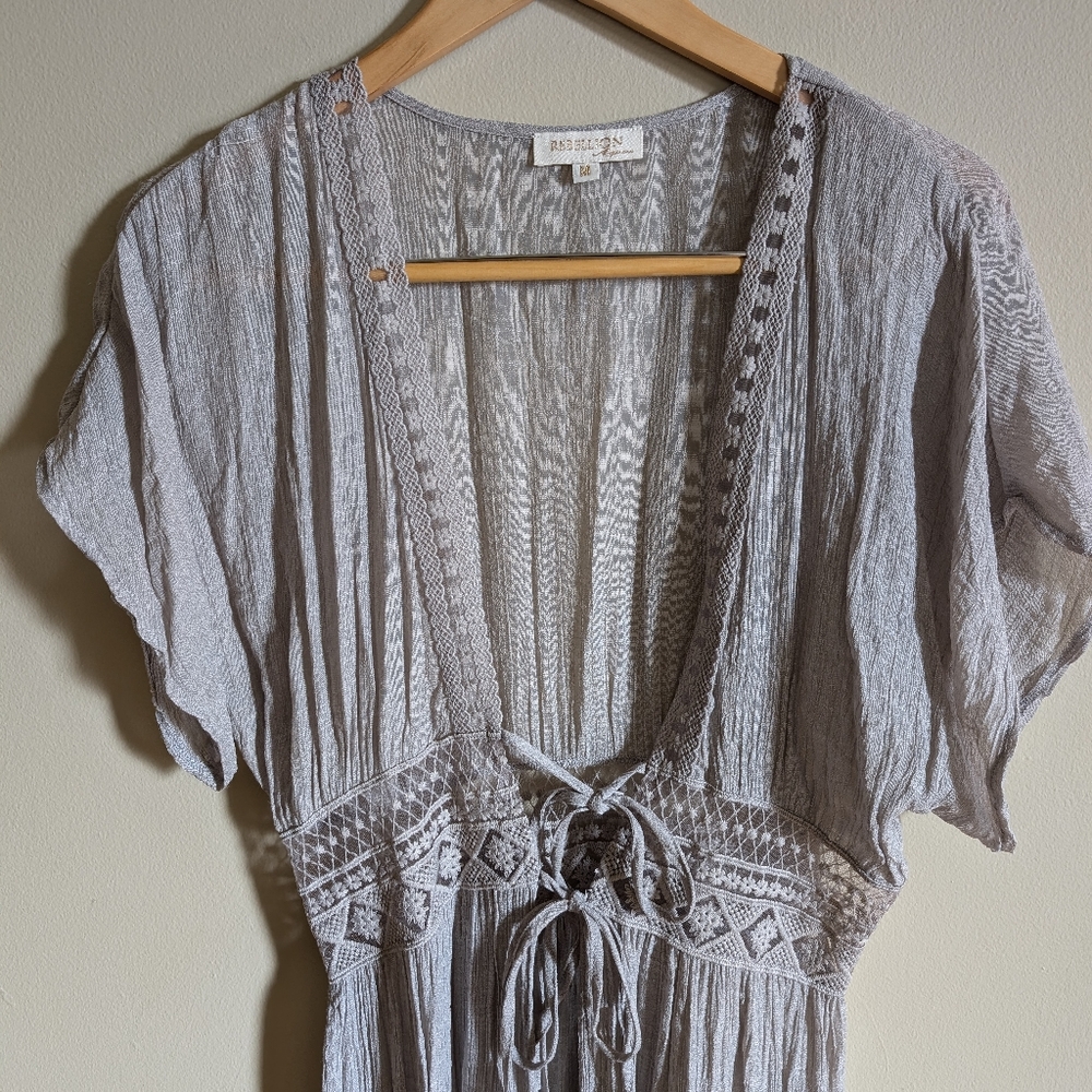 Rebellion Again gray lace cardigan/kimono